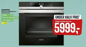 Skousen Siemens innbyggingsovn HB672GCS2S tilbud