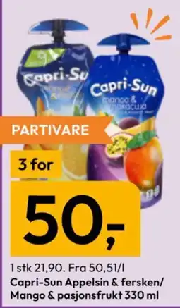Gigaboks Capri-Sun Appelsin & fersken/ Mango & pasjonsfrukt tilbud