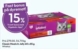 Gigaboks Whiskas Classic Meals In Jelly tilbud