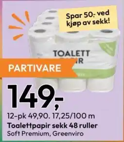 Gigaboks Toalettpapir sekk 48 ruller tilbud
