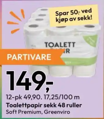 Gigaboks Toalettpapir sekk 48 ruller tilbud