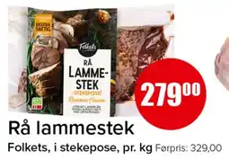 Spar Folkets rå lam mestek tilbud