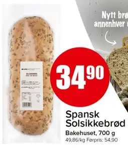 Spar Bakehuset Solsikkebrød tilbud