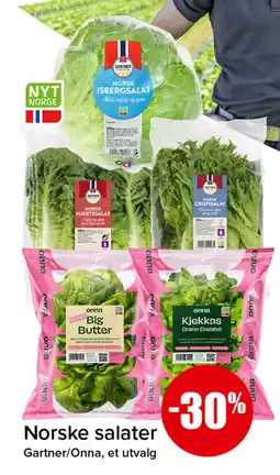 Spar Gartner/Onna Norske salater tilbud