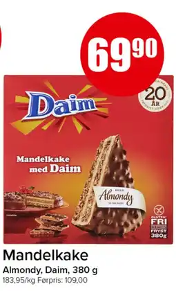 Spar Daim Mandelkake tilbud