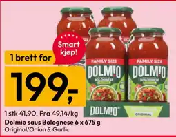 Gigaboks Dolmio saus Bolognese tilbud