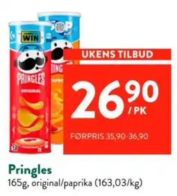 Jacobs Pringles original/paprika tilbud