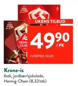 Jacobs Krone-is jordbær/sjokolade tilbud