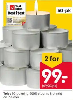 Rusta Telys stearinlys tilbud