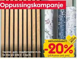 Rusta Club Rusta tapeter, gulv, veggfornyelse m.m. tilbud