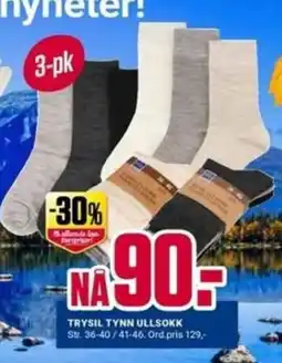 Europris Trysil tynn ullsokk tilbud