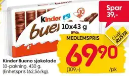 Rusta Kinder Bueno sjokolade tilbud