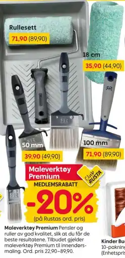 Rusta Maleverktøy Premium tilbud