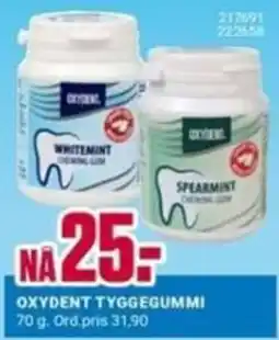 Europris Oxydent tyggegummi tilbud