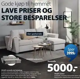 JYSK VEJLBY sovesofa med sjeselong tilbud