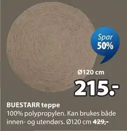 JYSK BUESTARR teppe tilbud