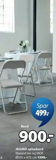 JYSK JEGIND spisebord tilbud