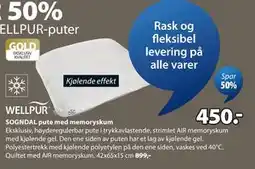 JYSK SOGNDAL pute med memoryskum tilbud