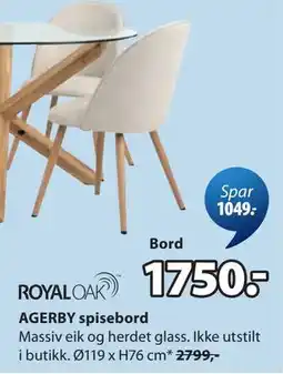 JYSK AGERBY spisebord tilbud