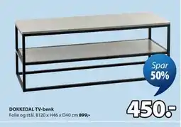 JYSK DOKKEDAL TV-benk tilbud