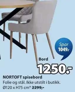 JYSK NORTOFT spisebord tilbud