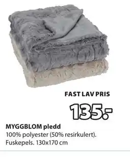 JYSK MYGGBLOM pledd tilbud