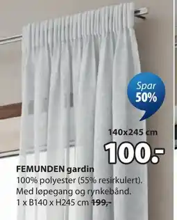 JYSK FEMUNDEN gardin tilbud