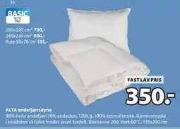 JYSK ALTA andefjærsdyne tilbud
