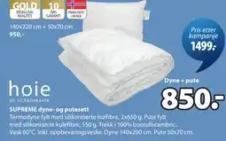 JYSK SUPREME dyne- og putesett tilbud