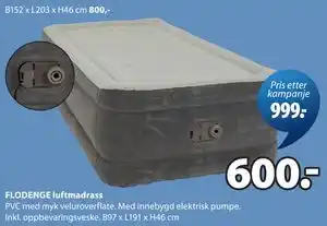 JYSK FLODENGE luftmadrass tilbud