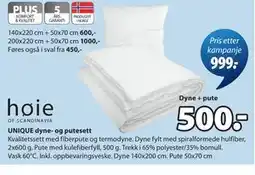 JYSK UNIQUE dyne- og putesett tilbud