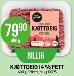 Kiwi KJØTTDEIG 14 % FETT tilbud