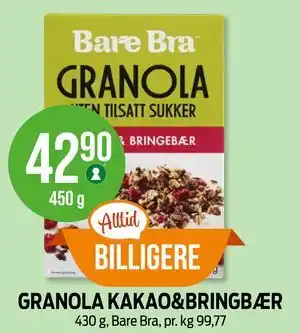 Kiwi GRANOLA KAKAO&BRINGBÆR tilbud