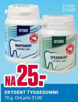 Europris OXYDENT TYGGEGUMMI tilbud