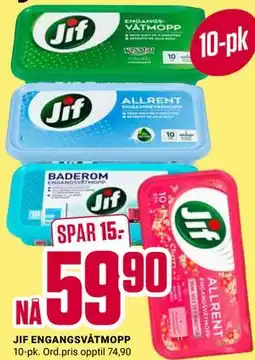 Europris JIF ENGANGSVÅTMOPP tilbud