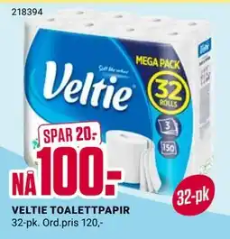 Europris VELTIE TOALETTPAPIR tilbud