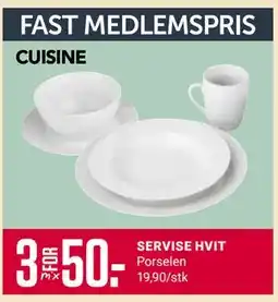 Europris SERVISE HVIT, Medlemspris tilbud