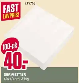 Europris SERVIETTER tilbud