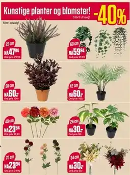 Europris Kunstige planter og blomster tilbud