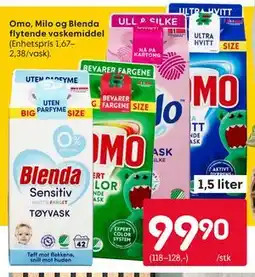Rusta Omo, Milo og Blenda flytende vaskemiddel tilbud