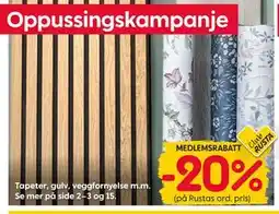 Rusta Tapeter, gulv, veggfornyelse m.m tilbud
