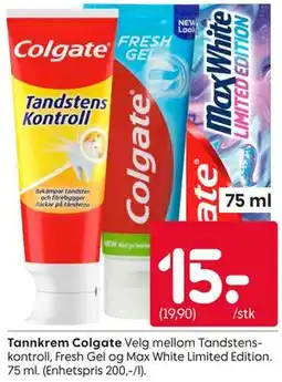 Rusta Tannkrem Colgate tilbud