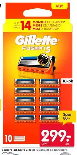 Rusta Barberblad, herre Gillette Fusion5 tilbud