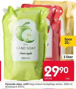 Rusta Flytende såpe, refill tilbud