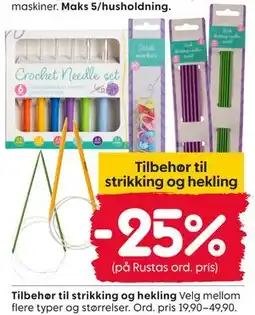 Rusta Tilbehør til strikking og hekling tilbud