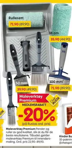 Rusta Maleverktøy Premium tilbud