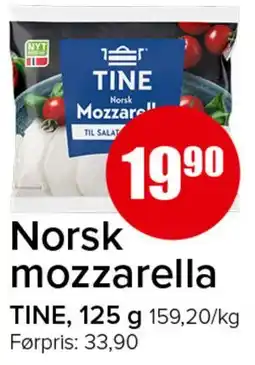 Spar Norsk mozzarella tilbud