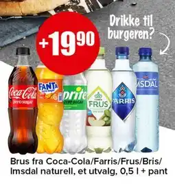 Spar Brus fra Coca-Cola/Farris/Frus/Bris/ Imsdal naturell tilbud