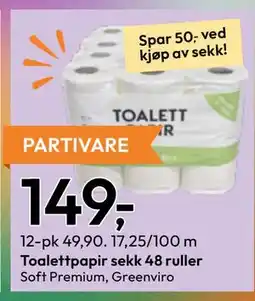 Gigaboks Toalettpapir sekk 48 ruller tilbud