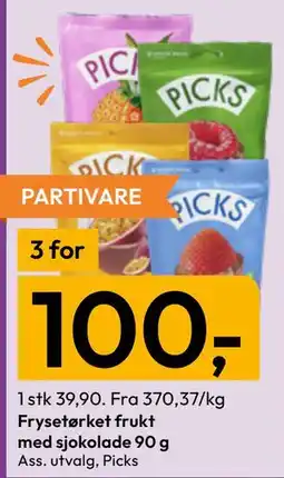 Gigaboks Frysetørket frukt med sjokolade tilbud